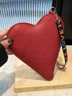Red heart shaped wristlet